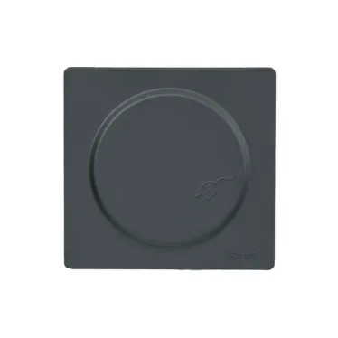 LETO Розетка с заземлением с крышкой графит Lezard 752-3400-123B