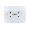 ASTI Розетка двойная с заземлением 16А, белая Lezard 7081-0200-127B