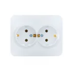 ASTI Розетка двойная с заземлением 16А, белая Lezard 7081-0200-127B