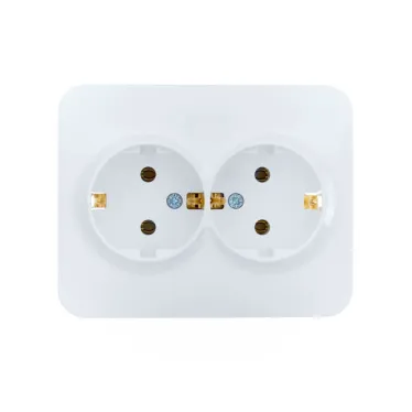 ASTI Розетка двойная с заземлением 16А, белая Lezard 7081-0200-127B