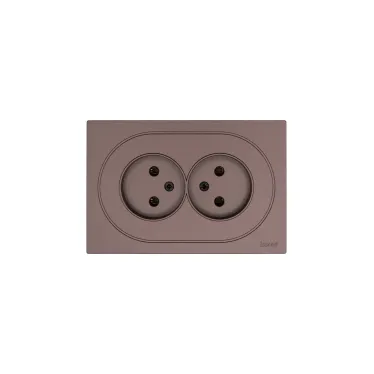 OSEN Розетка двойная без заземления 16А, механизм, шоколад Lezard 743-7300-128B