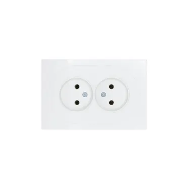 OSEN Розетка двойная без заземления 16А, механизм, белый Lezard 743-0200-128B