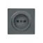 LETO Розетка без заземления графит Lezard 752-3400-121B