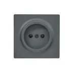 LETO Розетка без заземления графит Lezard 752-3400-121B