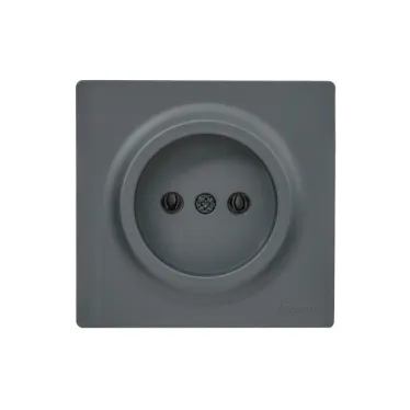 LETO Розетка без заземления графит Lezard 752-3400-121B