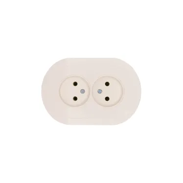OSEN Розетка двойная без заземления 16А, механизм, слоновая кость, круглая Lezard 744-9000-128B