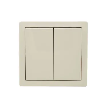 LETO Выключатель двойной крем Lezard 752-0300-101