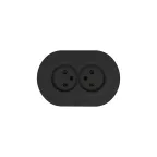 OSEN Розетка двойная без заземления 16А, механизм, чёрный бархат, круглая Lezard 744-4200-128B