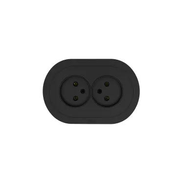 OSEN Розетка двойная без заземления 16А, механизм, чёрный бархат, круглая Lezard 744-4200-128B