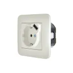 ASTI Розетка с заземлением (16 А) + USB , жемчужно-белый перламутр Lezard 7081-3030-181