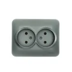                  ASTI Розетка двойная без заземления 16А, платина Lezard 7081-3500-128B
               