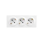 LETO Розетка тройная с заземлением закрытый корпус белый Lezard 752-0200-127BUP