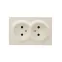 LETO Розетка двойная без заземления закрытый корпус крем Lezard 752-0300-128B