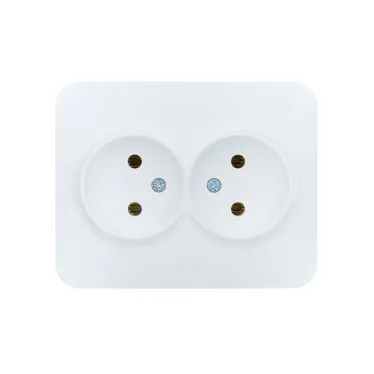 ASTI Розетка двойная без заземления 16А, белая Lezard 7081-0200-128B