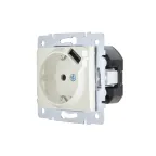 ASTI Розетка с заземлением (16 А) + USB ,механизм, жемчужно-белый перламутр Lezard 7081-3088-181