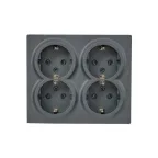 LETO Розетка четверная с заземлением закрытый корпус графит Lezard 752-3400-127BDP