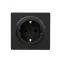 LETO Розетка с заземлением чёрный бархат Lezard 752-4200-122B