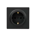                  LETO Розетка с заземлением чёрный бархат Lezard 752-4200-122B
               