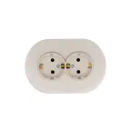 OSEN Розетка двойная с защитой от детей 16А, механизм, слоновая кость, круглая Lezard 744-9000-127BPCH