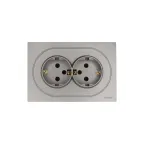 OSEN Розетка двойная с защитой от детей 16А, механизм, серый матовый Lezard 743-7400-127BPCH