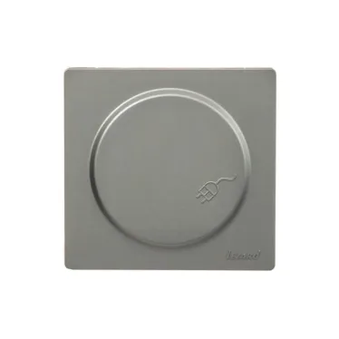 LETO Розетка с заземлением с крышкой платина Lezard 752-3500-123B