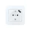 ASTI Розетка с заземлением (16 А) + USB , белая Lezard 7081-0202-181