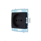 ASTI Розетка без заземления, 16 А, чёрный бархат механизм Lezard 7081-4288-121B
