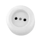 Розетка 2П 16А 250B о/у белая "Ретро" (карболит) TDM