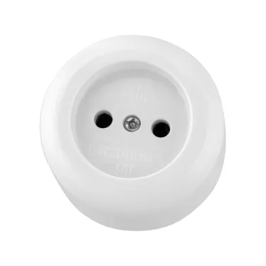 Розетка 2П 16А 250B о/у белая "Ретро" (карболит) TDM