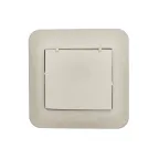 ASTI Розетка с заземлением с крышкой, 16 А, крем Lezard 7081-0303-123B