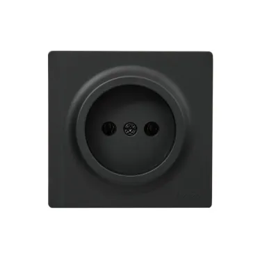 LETO Розетка без заземления чёрный бархат Lezard 752-4200-121B