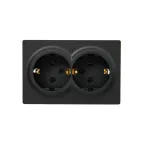 LETO Розетка двойная с заземлением закрытый корпус чёрный бархат Lezard 752-4200-127B