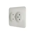 ASTI Розетка двойная без заземления 16А, жемчужно-белый перламутр Lezard 7081-3000-128B