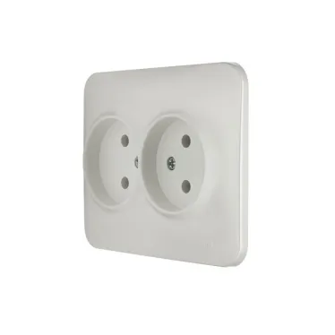 ASTI Розетка двойная без заземления 16А, жемчужно-белый перламутр Lezard 7081-3000-128B