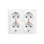 LETO Розетка четверная с заземлением закрытый корпус белый Lezard 752-0200-127BDP