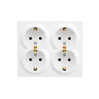 LETO Розетка четверная с заземлением закрытый корпус белый Lezard 752-0200-127BDP