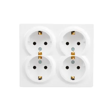 LETO Розетка четверная с заземлением закрытый корпус белый Lezard 752-0200-127BDP