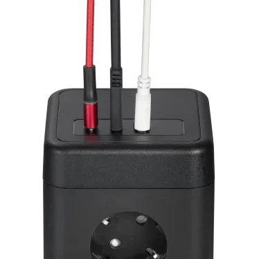 DOMINIC Удлинитель У08K 8 мест 2P+PE 1,5м 3х1,0мм2 16А/250В USB A+C 20Вт черный IEK