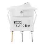 Выключатель клавишный круглый KCD2-101N-2 12В AC/DC, 1P, 16А, (3с), ON-OFF, белый с красной точечной LED подсветкой TDM