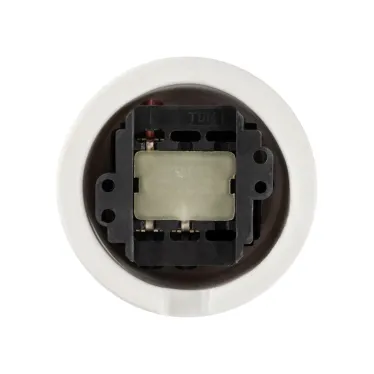 Выключатель фарфоровый поворотный проходной с ручкой (бантик) 10А белый «Болонь» TDM