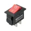 Выключатель клавишный KCD11-101 250В AC/DC, 1P, 3А, (2с), ON-OFF, черный корпус, красная клавиша, Micro TDM