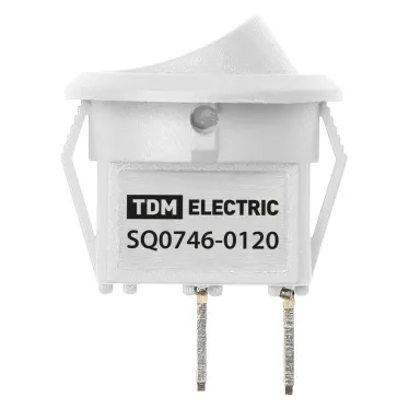 Выключатель клавишный круглый KCD11-101 250В AC/DC, 1P, 3А, (2с), ON-OFF, белый, Micro TDM