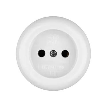 Розетка 2П 16А 250B о/у белая "Ретро" (карболит) TDM