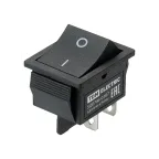 Выключатель клавишный KCD4-201 250В AC/DC, 2P, 16А, (4с), (ON)-OFF, черный, без фиксации TDM