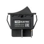 Выключатель клавишный KCD4-201 250В AC/DC, 2P, 16А, (4с), (ON)-OFF, черный, без фиксации TDM