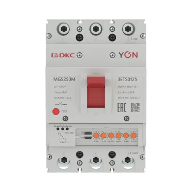 Выключатель автоматический YON MGS250M 3P 50-125A 25kA с электронным расцепителем ETS