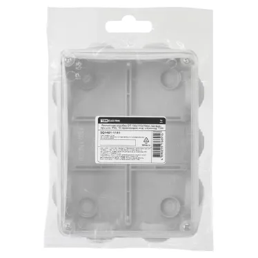 Распаячная коробка ОП 150х110х70мм прозрач. крышка IP55 10 гермовводов инд. штрихкод TDM