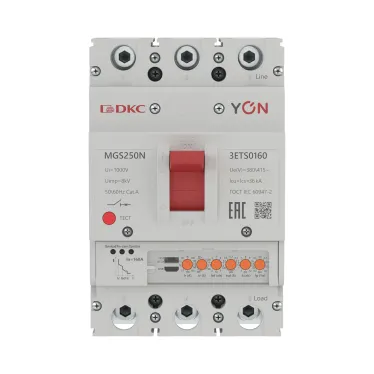 Выключатель автоматический YON MGS250N 3P 63-160A 36kA с электронным расцепителем ETS