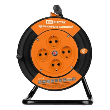 Удлинитель силовой УКз16-004 TDM (4 места/20м ПВС 3х10)
