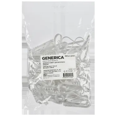 Дюбель-хомут 19х25мм для круглого кабеля нейлон белый (100шт/упак) GENERICA